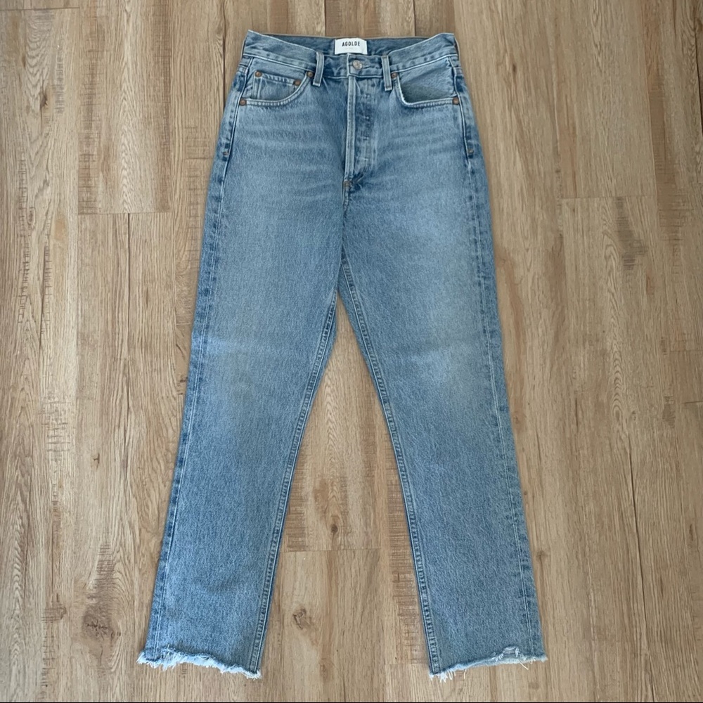Agolde Riley High Rise Jeans - Zephyr - Size 24